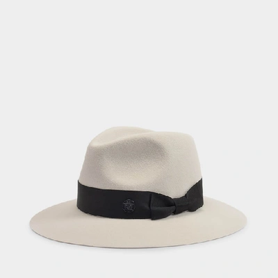 Shop Maison Michel Rico Hat In Beige Felt