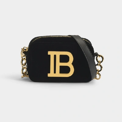 Shop Balmain B-camera Case In Black Velvet