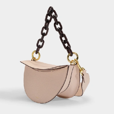 Shop Yuzefi Doris Handbag In Blush Calfskin And Suede