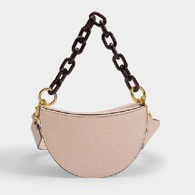 Shop Yuzefi Doris Handbag In Blush Calfskin And Suede