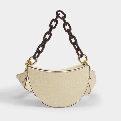 Shop Yuzefi Doris Handbag In Vanilla Calfskin And Suede