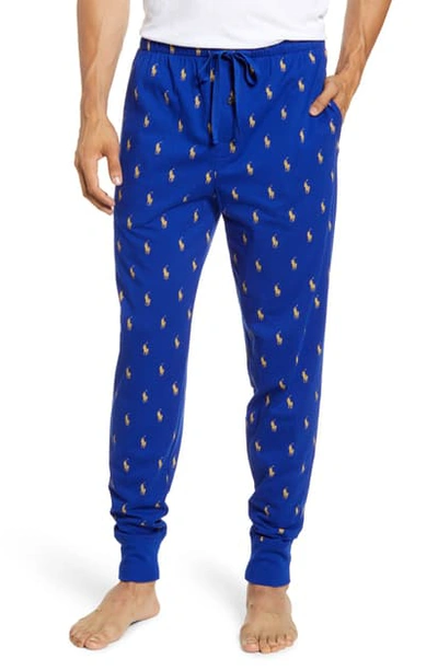 Shop Polo Ralph Lauren Cotton Pajama Pants In Heritage Royal
