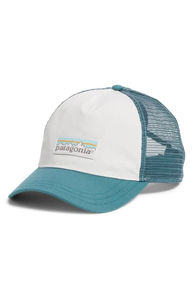 Shop Patagonia Trucker Hat - Blue/green In White W/ Tasmanian Teal