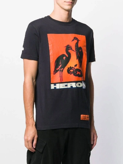 Shop Heron Preston Graphic Cotton Printed T-shirt In Black