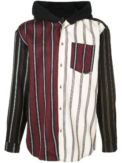 Shop Alexander Wang Striped Hooded Shirt In Multicolor