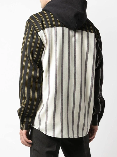 Shop Alexander Wang Striped Hooded Shirt In Multicolor