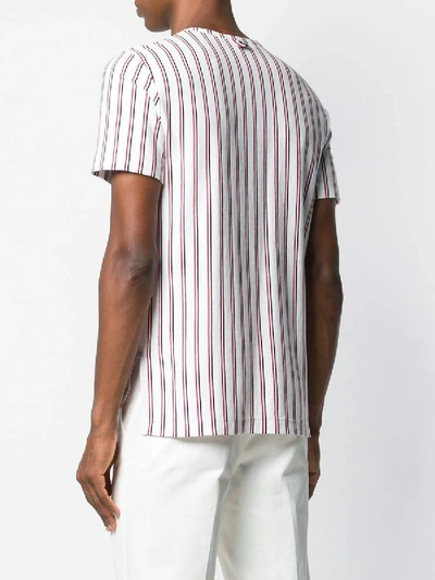 Shop Thom Browne Tricolor Stripe Jersey T-shirt In Multicolor