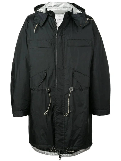 Shop Julien David Black Oversized Raincoat