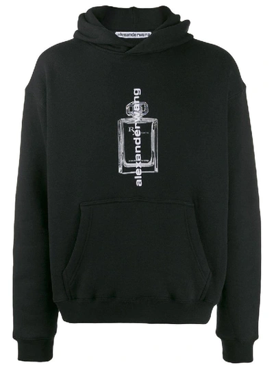 Shop Alexander Wang Fragrance Bottle Hoodie Black