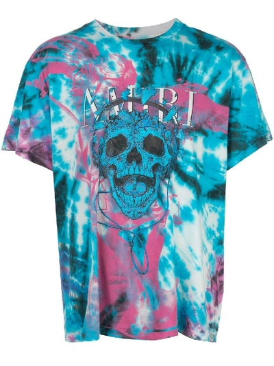 Shop Amiri Skull Print Tie-dye T-shirt Purple