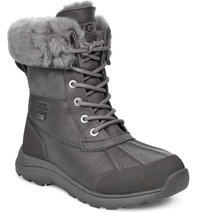 Ugg Women's Adirondack Iii Faux Shearling-lined Leather Boots In Charcoal  Leather | ModeSens