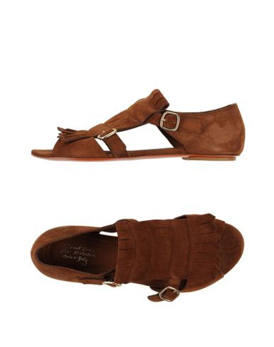 Shop Santoni Sandals In Brown