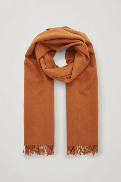 Cos Wool-cashmere Scarf In Orange | ModeSens
