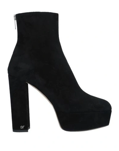 Sergio Rossi Chunky Heel Ankle Boots In Black
