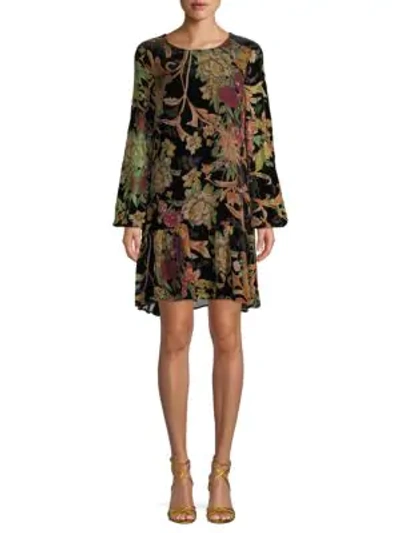 Shop Abs By Allen Schwartz Floral-print Mini Dress In Black Multi