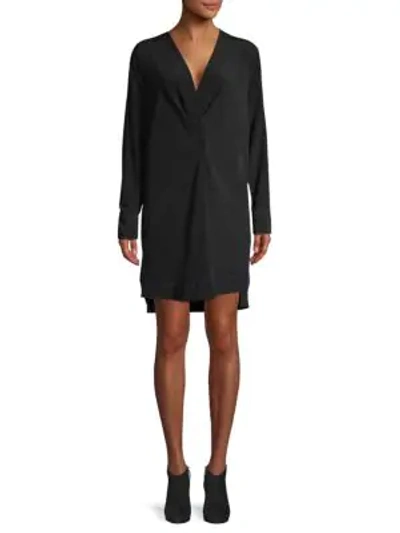 Shop Rag & Bone High-low Silk Mini Shift Dress In Black