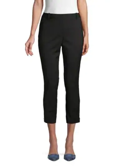 Shop Dkny Women's Cropped Cotton-blend Pants In Black