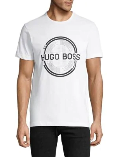 Shop Hugo Boss Graphic Logo T-shirt In White
