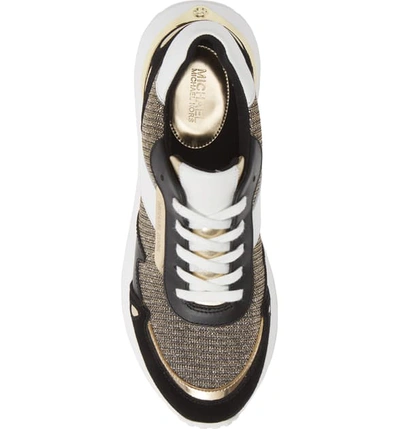 Shop Michael Michael Kors Monroe Low Top Sneaker In Black/ Gold Multi