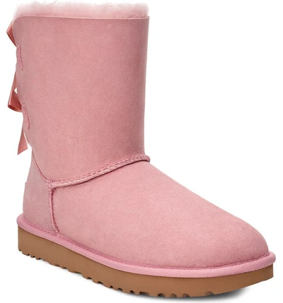 Shop Ugg Bailey Bow Ii Genuine Shearling Boot In Pink Crystal