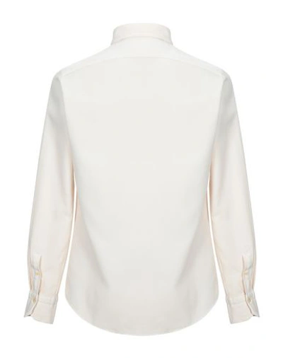 Shop Finamore 1925 Solid Color Shirt In Ivory