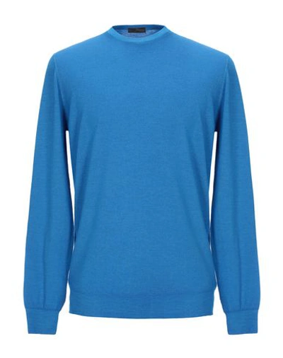 Shop Drumohr Man Sweater Azure Size 48 Super 140s Wool