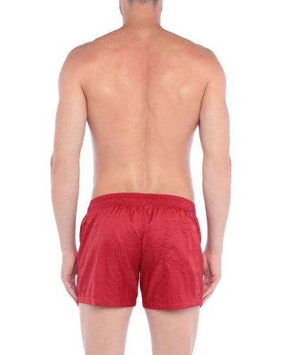 Shop Moschino Swim Trunks In Red