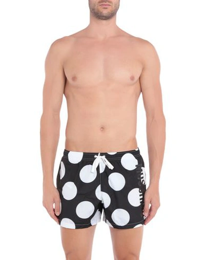 Shop Moschino Swim Trunks In Black