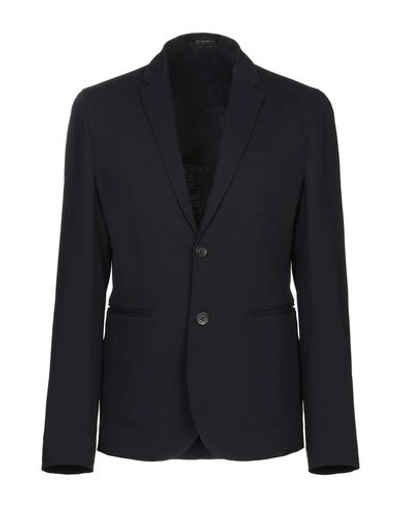 Emporio Armani Travel Essentials Textured Blazer Jacket In Blue