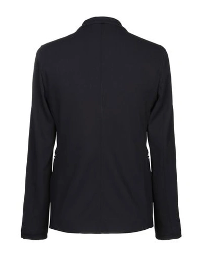 Emporio Armani Travel Essentials Textured Blazer Jacket In Blue