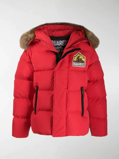 Shop Dsquared2 Feather Down Jacket In Red