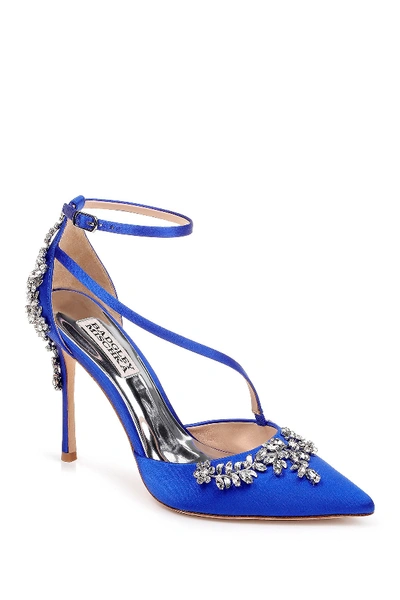 Shop Badgley Mischka Faith Ankle Strap Pump In Afrcn Blue