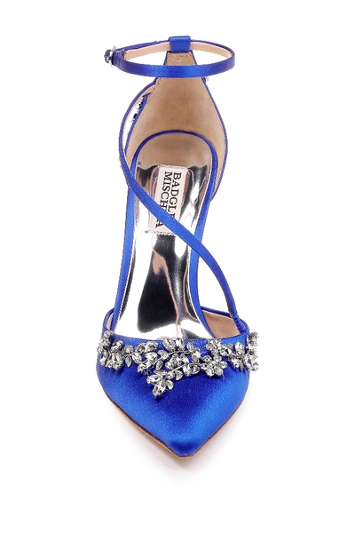 Shop Badgley Mischka Faith Ankle Strap Pump In Afrcn Blue