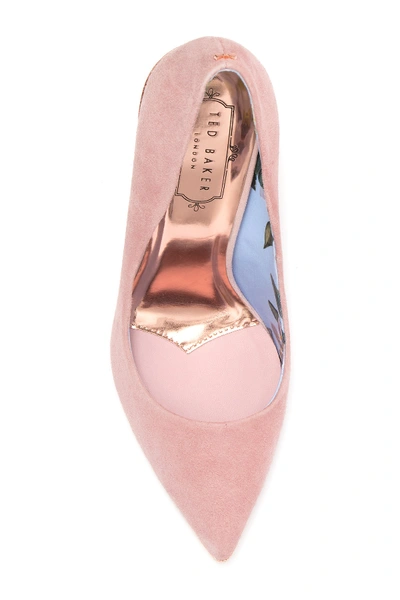 Shop Ted Baker Kawaa Pointed Toe Suede Pump In Light Pink