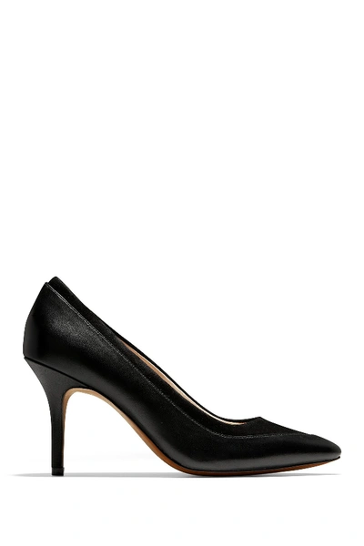 Shop Cole Haan Valerie Leather & Suede Stiletto Heel Pump In Black Leat
