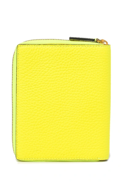 Shop Burberry Walcott Leather Mini Portfolio In Bright Yellow