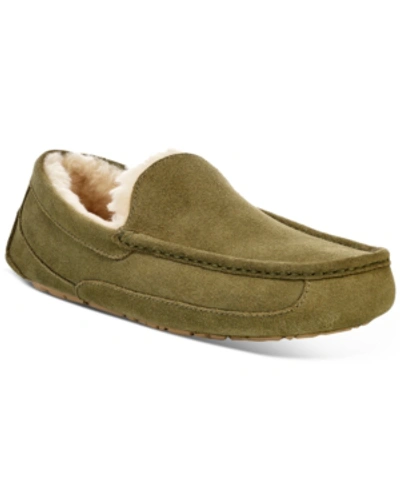 Shop Ugg Men's Ascot Moccasin Slippers Men's Shoes In Moss Green
