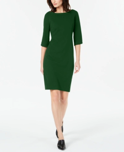 Shop Calvin Klein Tulip Sleeve Sheath Dress In Malachite