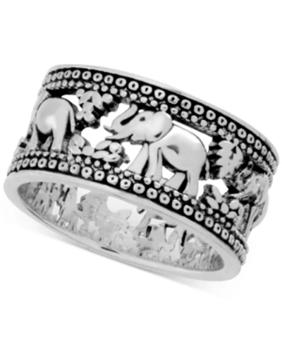 Shop Essentials And Now This Elephant Band Ring In Silver-plate In Base Metal