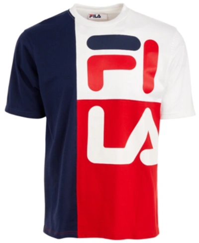 Shop Fila Men's Logo Graphic T-shirt In Peac/wht/cred