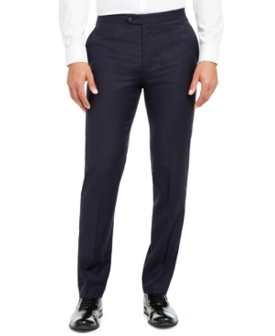 Shop Calvin Klein Men's Slim-fit Stretch Navy Tuxedo Wool Suit Separate Pants