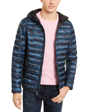 calvin klein packable down hooded jacket