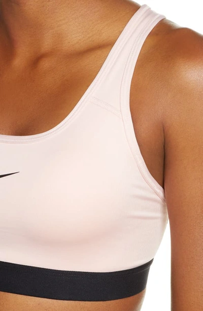 Shop Nike 'pro Classic' Dri-fit Padded Sports Bra In Echo Pink/ Black/ Black