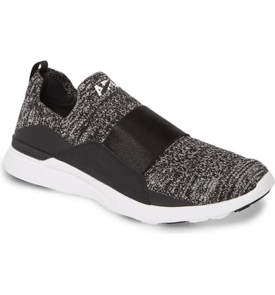Shop Apl Athletic Propulsion Labs Techloom Bliss Knit Running Shoe In Black/ White/ Melange