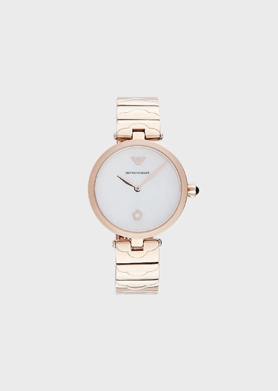 Shop Emporio Armani Steel Strap Watches - Item 50234651 In Rose Gold