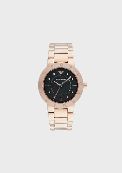 Shop Emporio Armani Steel Strap Watches - Item 50234664 In Rose Gold