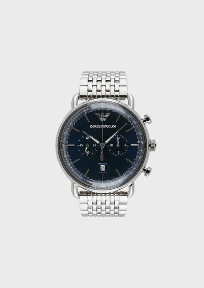 Shop Emporio Armani Steel Strap Watches - Item 50234896 In Silver