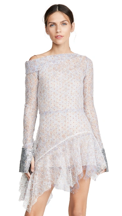 Shop Anais Jourden Duo Lace Mini Dress In Pink Multi