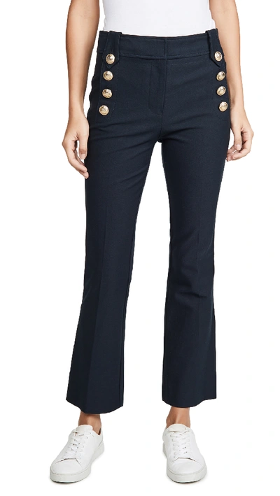 Robertson Cropped Flare Trousers with Sailor Buttons