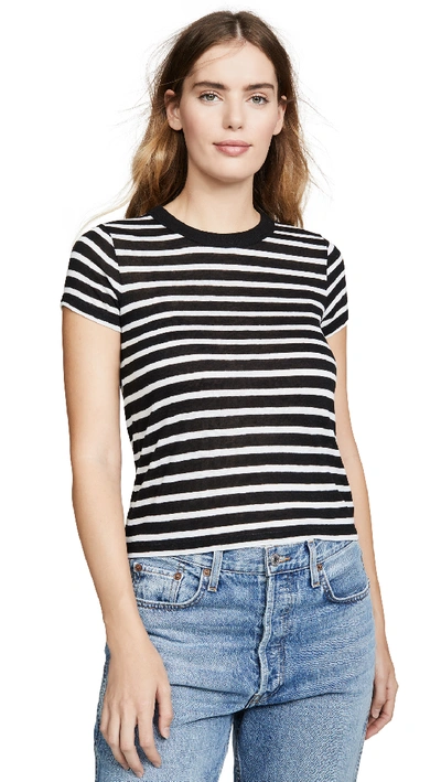 Shop Alexander Wang T Striped Slub Boy Tee In Black/ivory